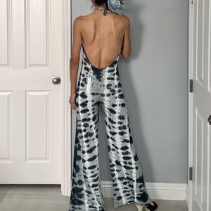 Gypsy 05 Black and White Halter Jumpsuit